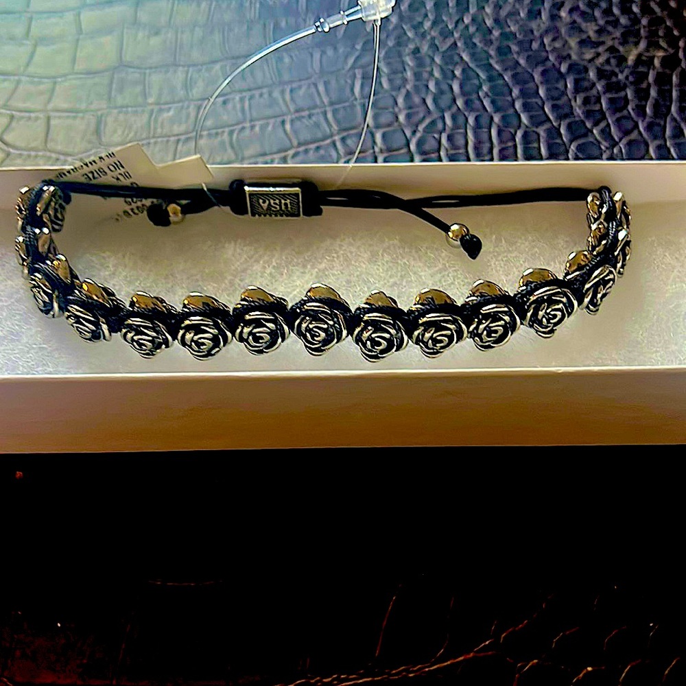 King Baby Studio Rose Silver alloy macrame bracelet. ALL OFFERS CONSIDERED *